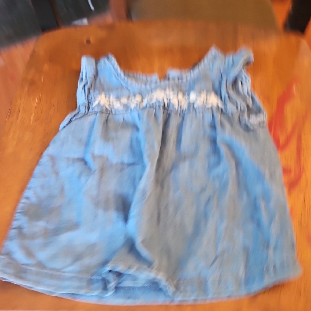 GAP Blue Blouse with Elasticized Neckline